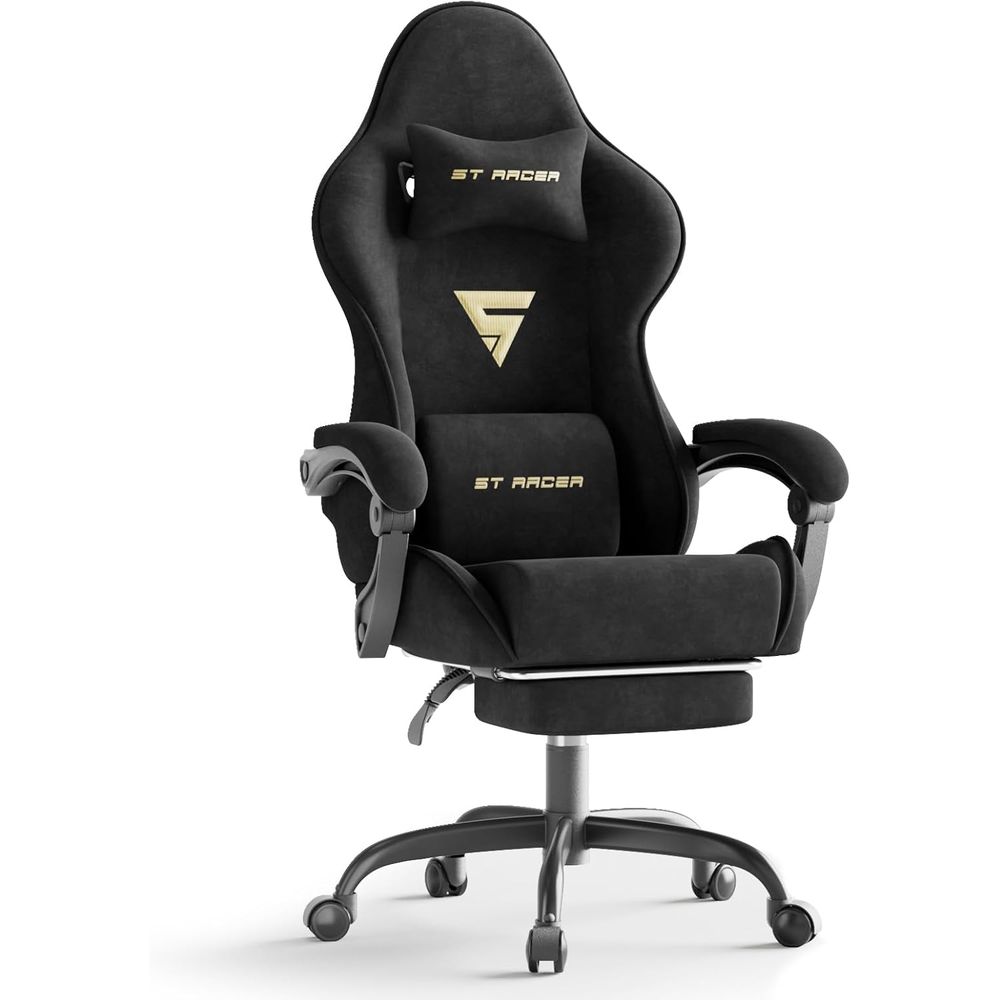 كرسي ألعاب مريح من قماش المخمل - مراجعة Pc Gaming Chair وسعره